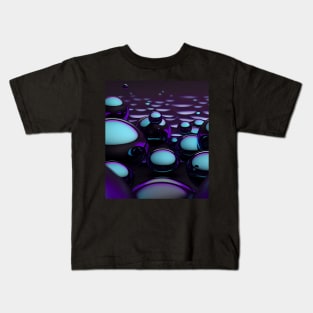 Purple and Aqua Bubbles Kids T-Shirt